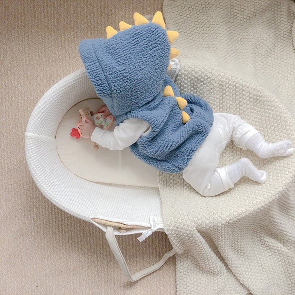 Leuke Warm Hooded Uitloper Mouwloze Knop Zachte Baby Vest Herfst Winter Comfortabele Meisjes Jongens Baby Peuter Mode