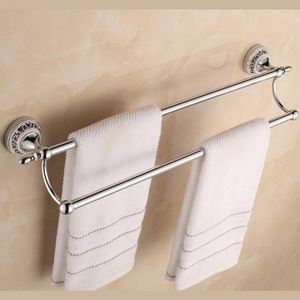 Luxury Towel Rack Wall Mounted Bathroom Accessories Set Ceramic Stainless Steel Bath Hardware Sets Chrome Toilet Brush Holder: Yellow