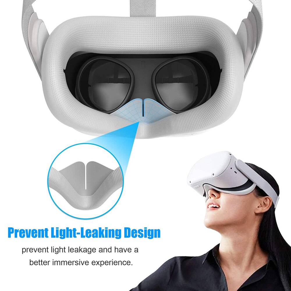 Eye Mask Cover for Oculus Quest 2 VR Glasses Silicone Anti-sweat Anti-leakage Light Blocking Eye Cover Oculus Quest 2 Accessory