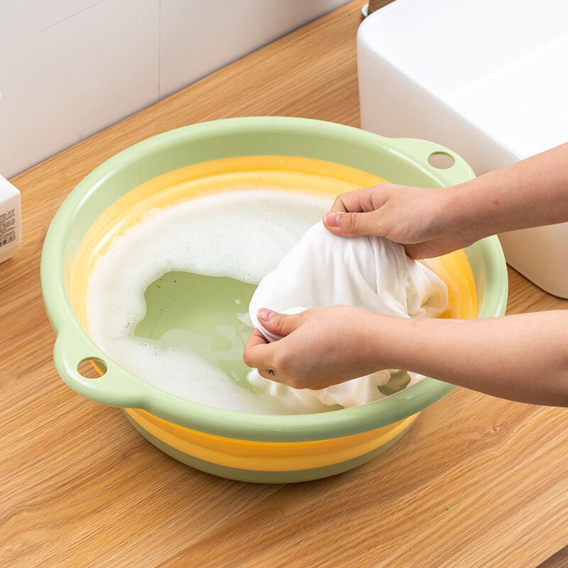 Folding Basin Kitchen Camping Travel Supplies Portable Washbasin Collapsible Plastic Laundry Tub Bathroom Palangana with Handle