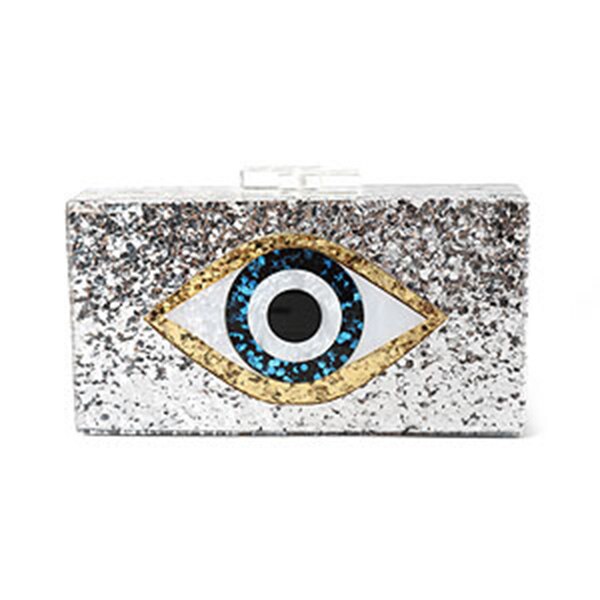 Botom Top Bling Eye Acryl Handtas Schoudertas Avondtasje Luxe Clutch Telefoon Cosmetica Party Bags Purse: MULTI