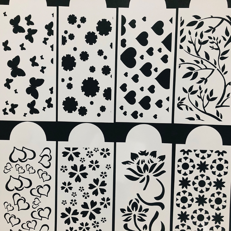 10pcs DIY Heart Rose Drawing Stencils Templates Embossing Paper Card Painting Scrapbooking Stamp Album Decoration 87HA