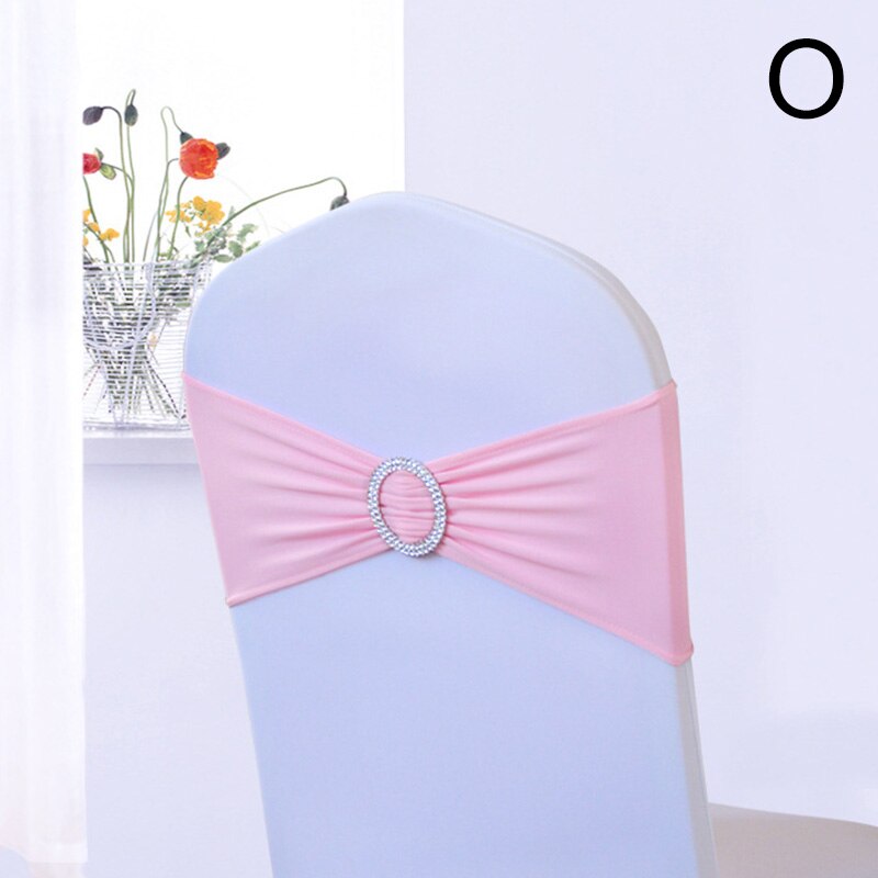 Elastische Spandex Stoel Bow Sash Stretch Lycra Stoel Sjerp Band Met Ronde Gesp Slider Voor Banket Hotel Bruiloft Decoratie: O