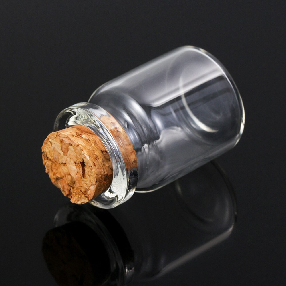 5/8/12/15ml 10pcs/pack Clear Vials Glass Bottle Blank Empty Wishing Message Bottles Transparent With Cork Stopper Tiny Small