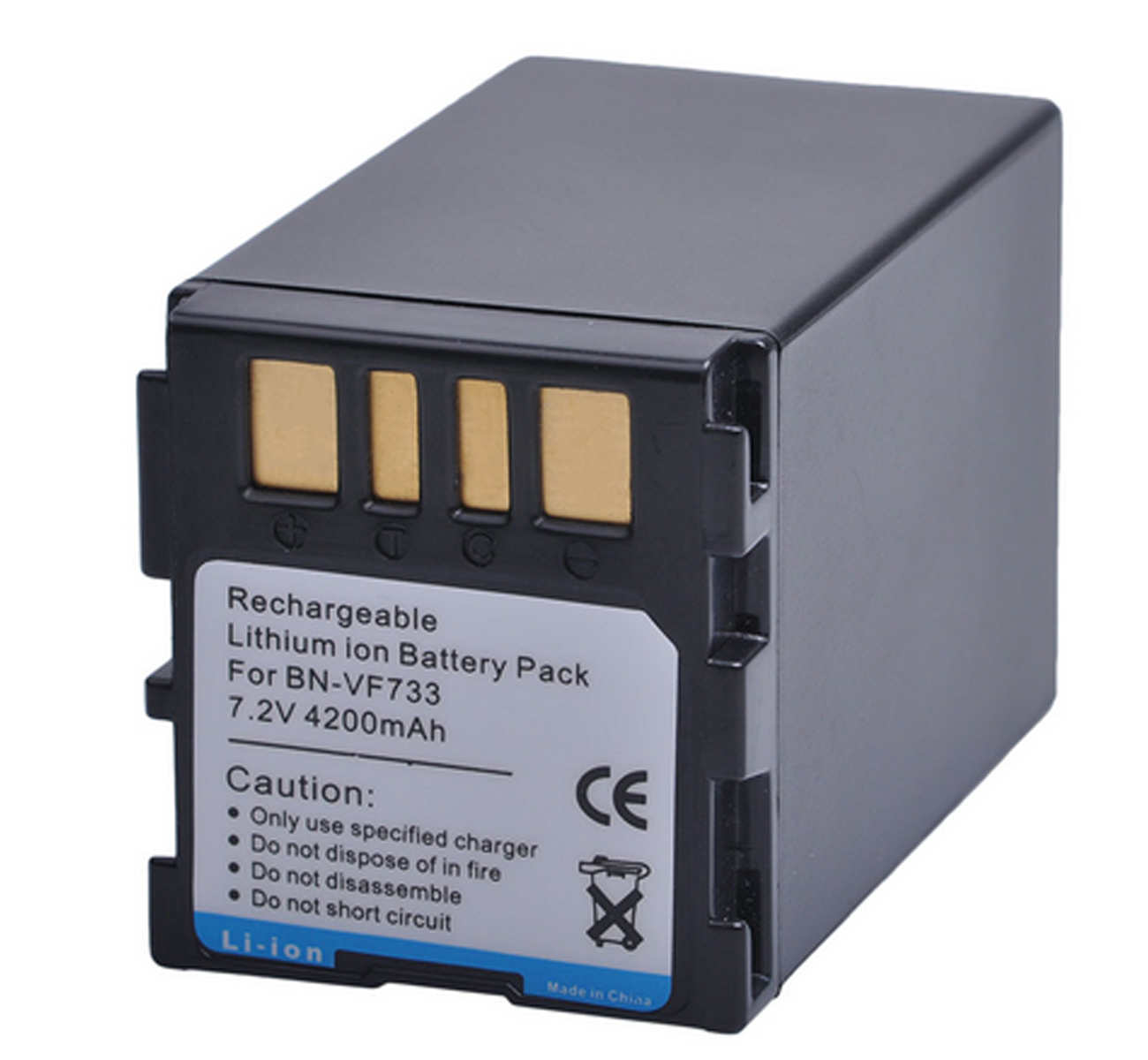 Battery Pack for JVC BN-VF707, BN-VF707U, BN-VF707US, BN-VF714, BN-VF714U, BN-VF714US, BN-VF733, BN-VF733U, BN-VF733US: 1x BN-VF733 Battery
