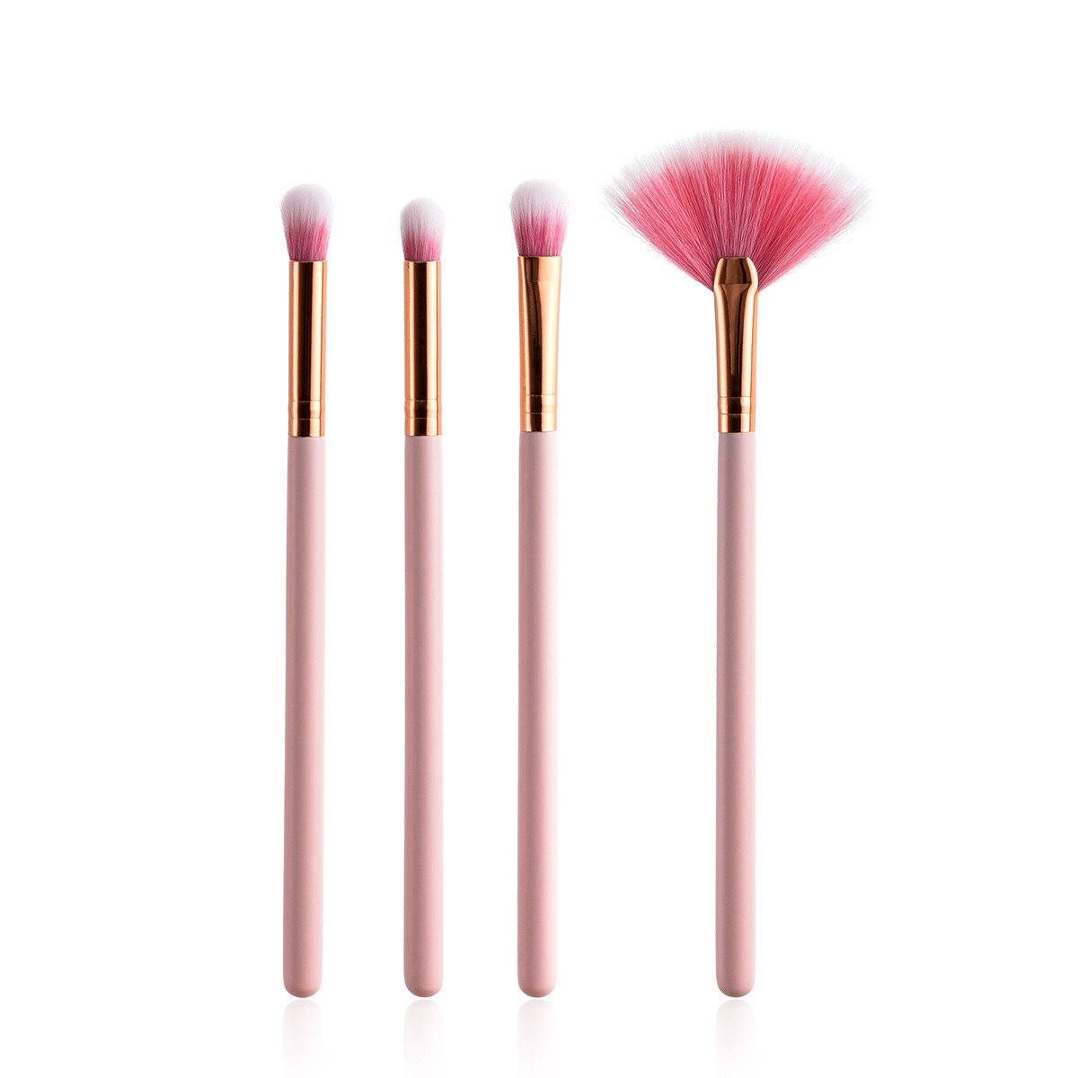 4 Stuks Roze Make-Up Kwasten Set Oogschaduw Blush Foundation Brush Lip Brush Make Up Brush Kits Maquiagem