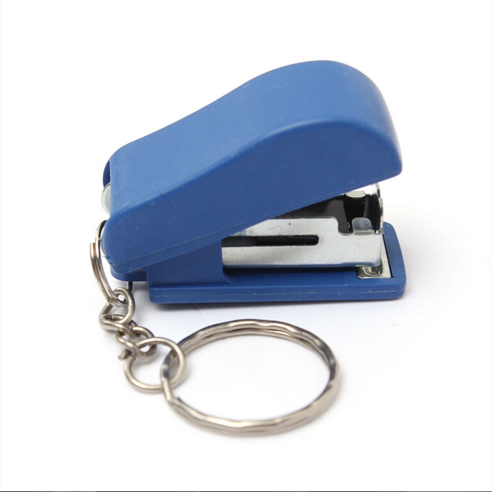 Mini Keychain Stapler For Home Office School Supply Paper Document Bookbinding Machine Tool Color Random