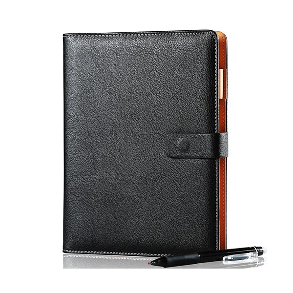 Elfinbook X Leather Smart Reusable Erasable Notebook Microwave Wave Cloud Erase Notepad Note Pad Lined With Pen: D