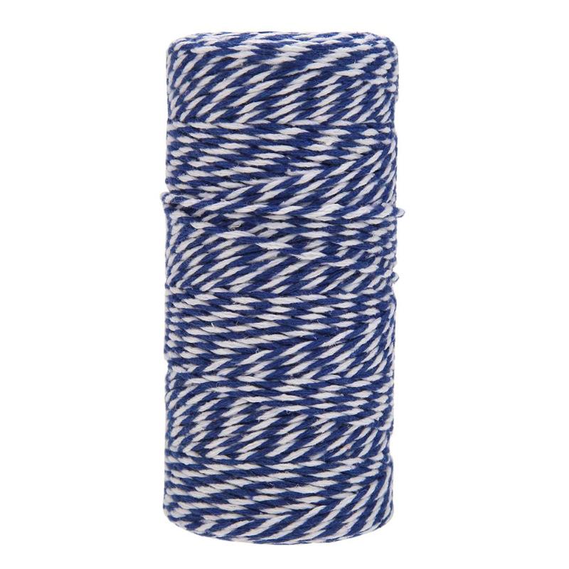 1 Roll 100 Meters 2Ply Cotton Twine DIY Weaving Handmade Craft String Rope: Blue