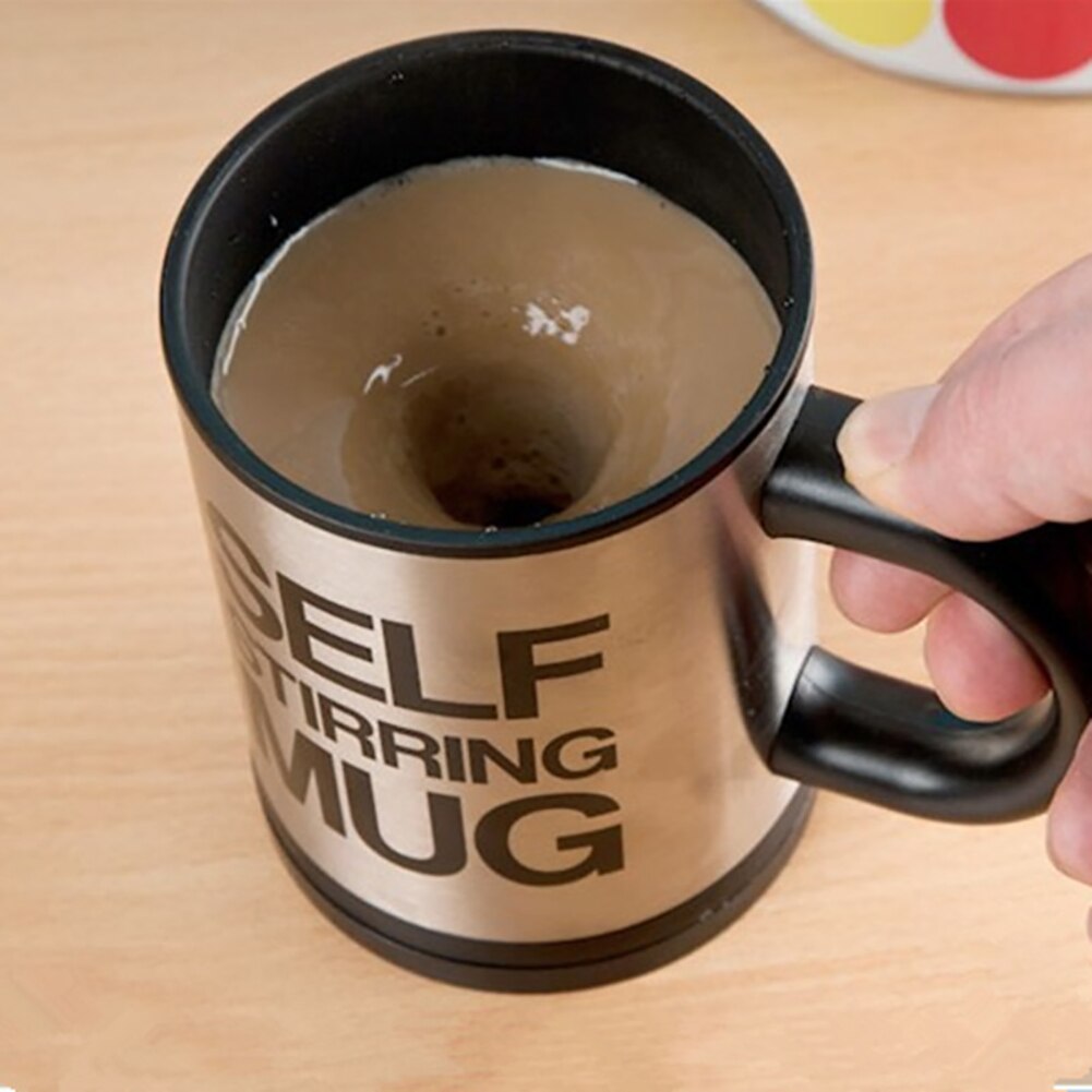 Taza de café de acero inoxidable de 400ml, taza mezcladora automática para café, leche, taza mezcladora, tazas de café aisladas inteligentes