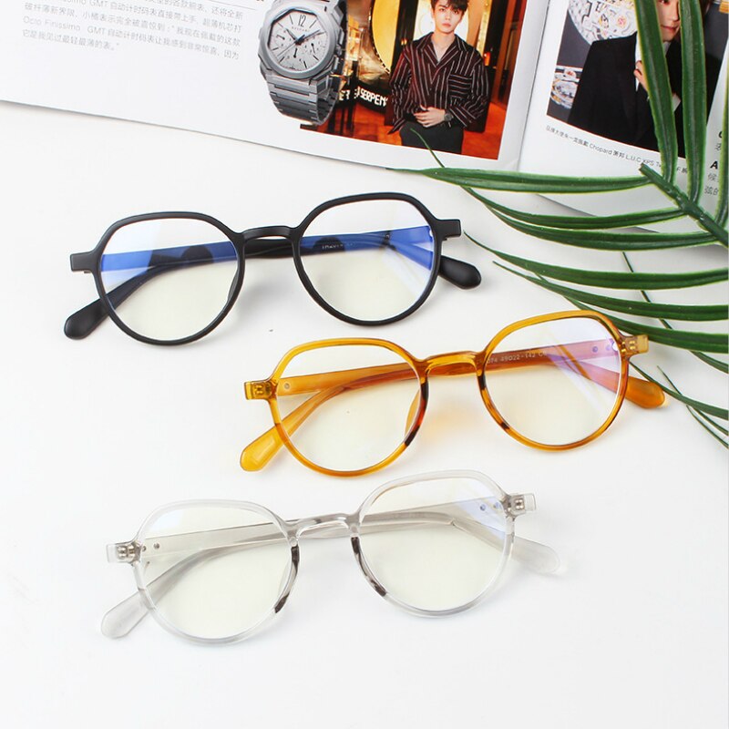 tr90 irregular small round frame anti-blue glasses with myopia light glasses frame plain glasses