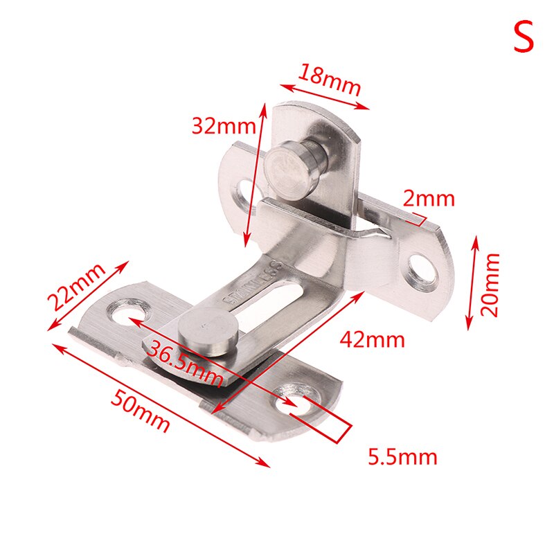 90 Degree Right Angle Door Latch Hasp Bending Latch Barrel Bolt with Screws for Doors Buckle Bolt Sliding Lock: S