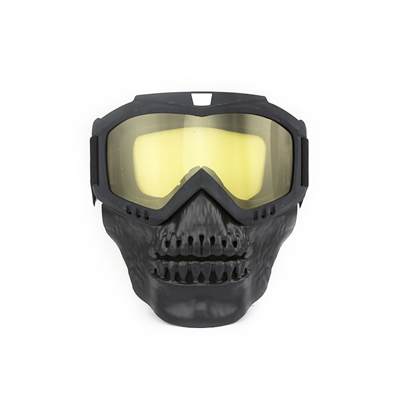 Gafas de Motocross desmontables a prueba de viento, máscara de calavera para motocicleta, gafas de sol para Mtb, protección UV, gafas MX para ATV/Enduro/BMX: 024-yellow