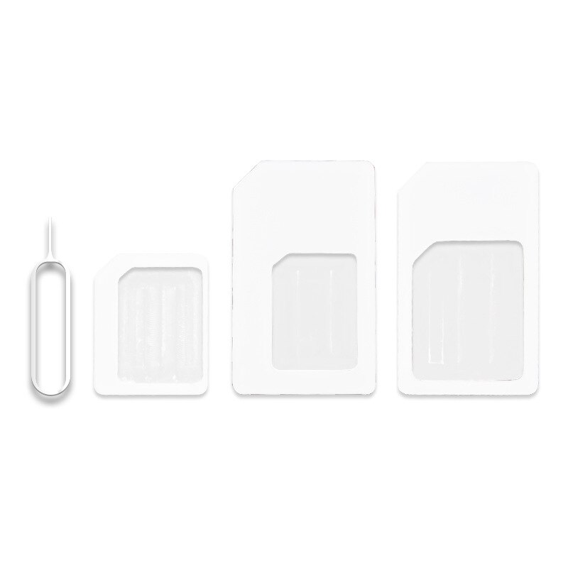 SIM Card Adapter Nano Micro Standard 4 in 1 Converter Card Kit Steel Tray Eject Needle Pin Sim Cards Accessories Suit