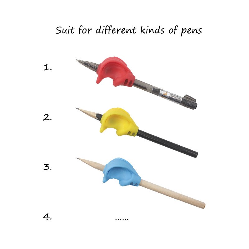 7 unids/set niños lápiz para escribir sostenedor de la pluma de aprendizaje practica lapicera de silicona ayuda agarre dispositivo para corregir postura para los estudiantes
