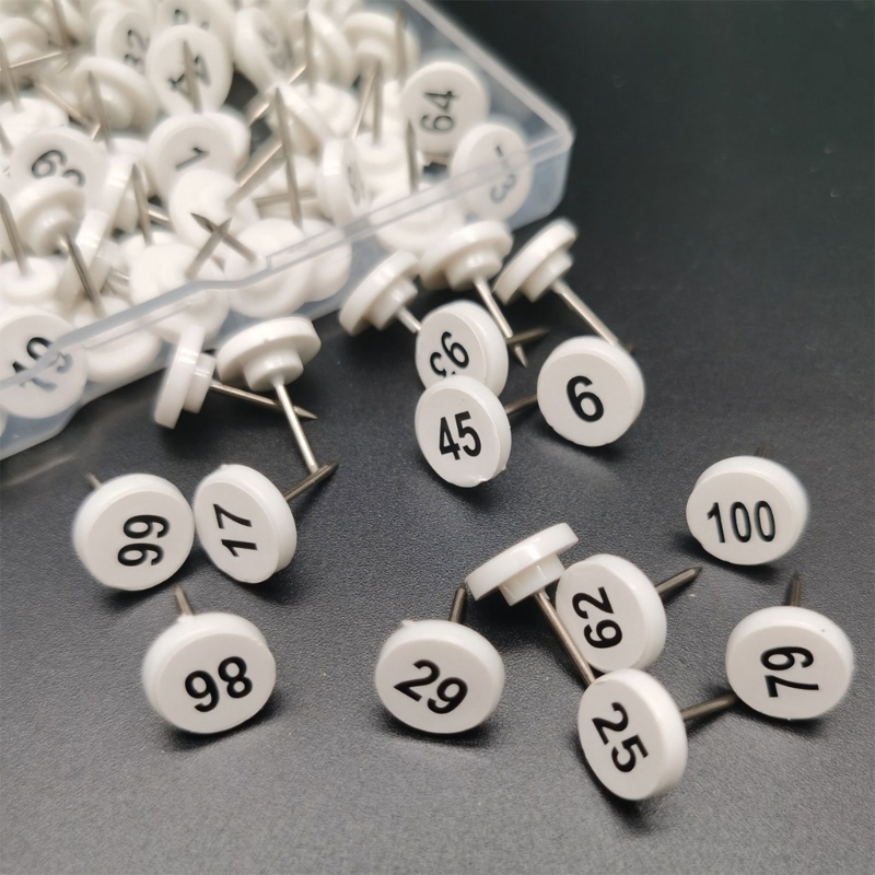 100Pcs Numbered Thumbtacks Numbered Pushpins Map Pins for Bulletin Boards