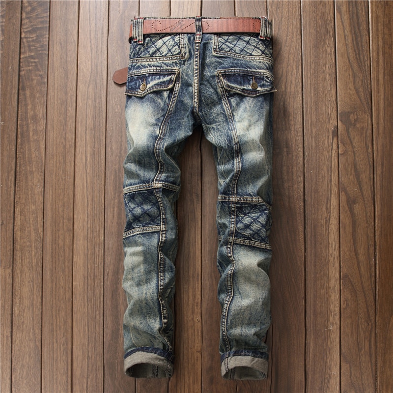 patchwork Denim jeans classics jeans Slim mens jeans pants clothing Plus Size