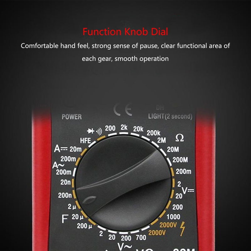 Digital Multimeter with DC AC Voltmeter &amp; Ohm Volt Amp Tester Measures Voltage Current Resistance Meter 2KV High Voltage Q84D