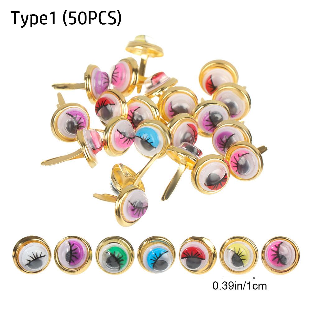 100Pcs Metal Studs Spikes Mini Brads Scrapbooking Versiering Sluiting Sluiting Diy Fotoalbum Ambachten Decoratieve Tweevoetige Nail: Type 1(50PCS)