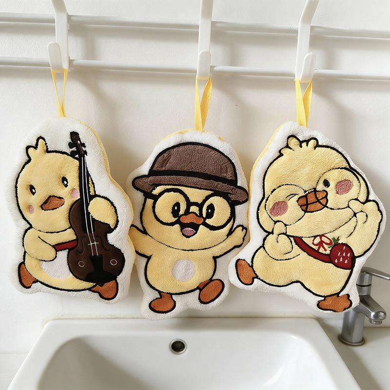 Handdoeken Leuke eend hangende handdoek Keuken Badkamer Gans Badbal Zachte absorberende microvezeldoek Cartoon kinderhanddoeken