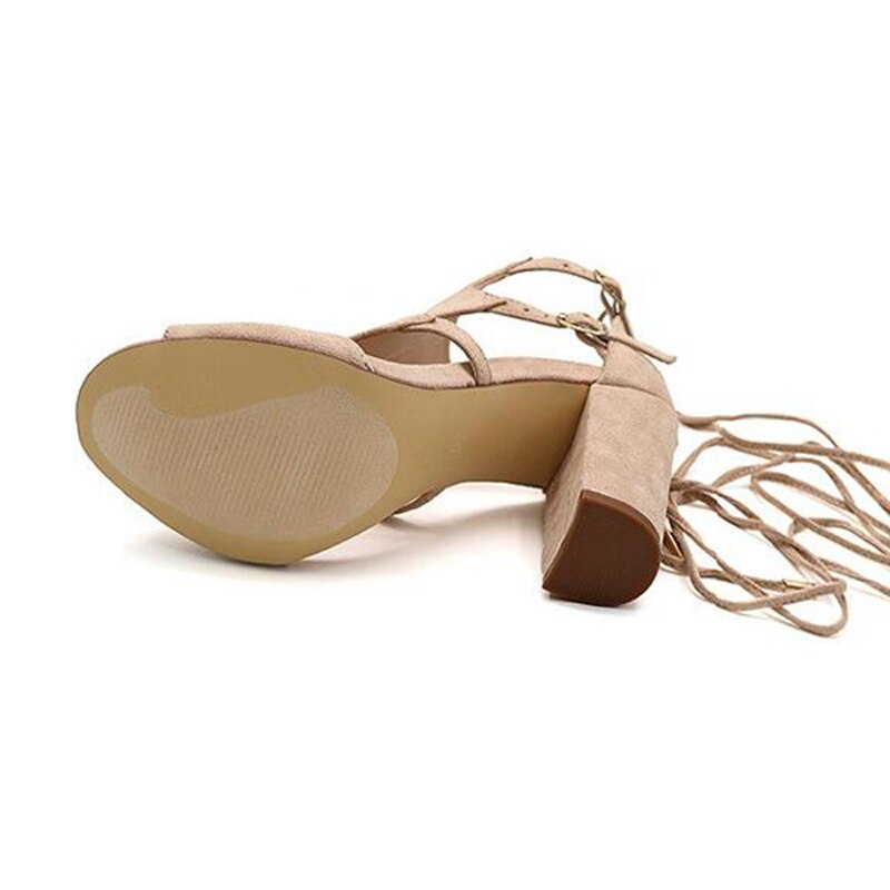 Women Sandals Gladiator High Heels Summer Pop Toe Shoes Woman Narrow Band Ankle Strap High Heel Sandals Plus Size 43