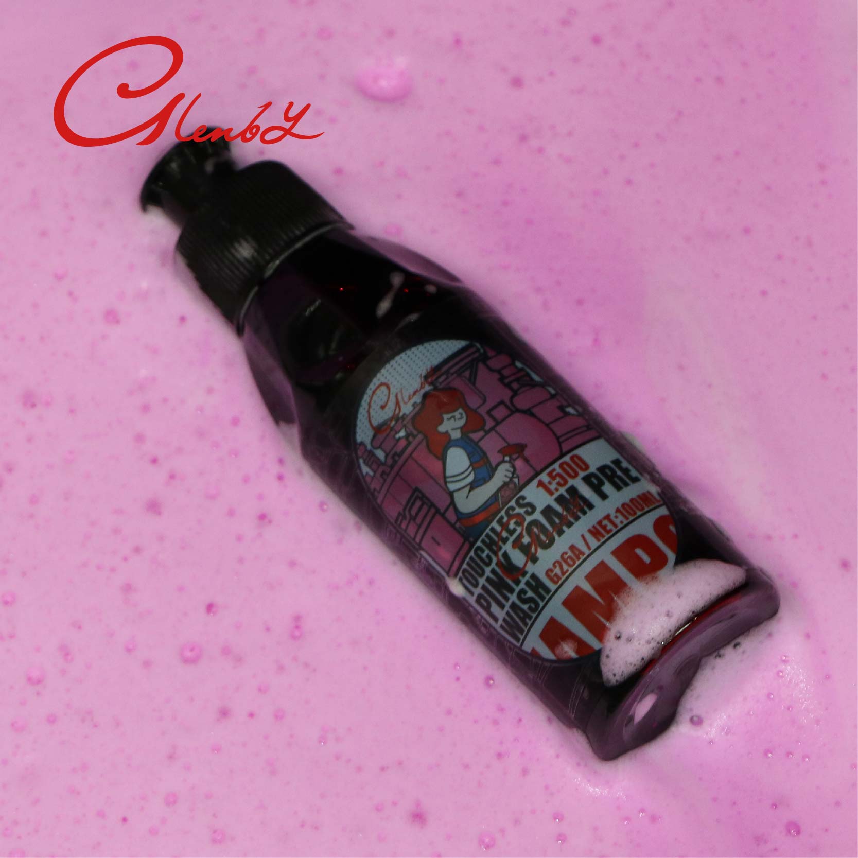 Savon de lavage de voiture en mousse de nettoyage de surface de pré-lotion rose, suppression de sédiments, adapté aux voitures, camions, motos, camping-car, etc.