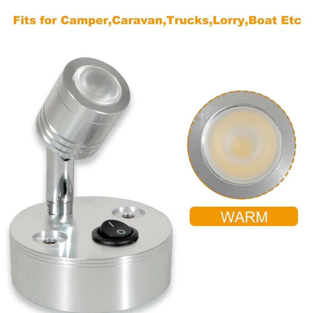 12V 1W Led Rv Leeslamp Warm Wit Bed Lamp 100LM Led Dak Licht Wandlamp Voor Caravan camper Trailer Rv Camper Vrachtwagen