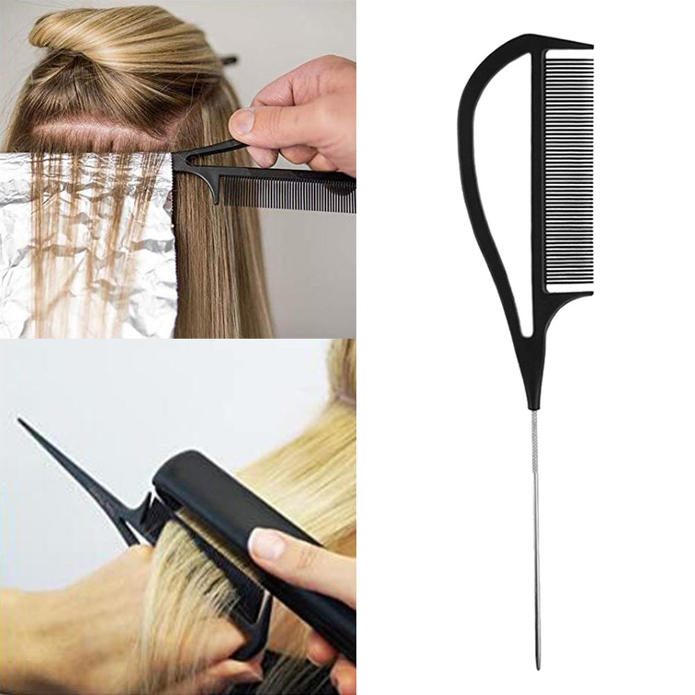 Highlighting Hair Comb ABS Weaving Highlighting Foiling Hair Comb For Salon Dyeing Tail Combs Brush Separate Parting For Hair