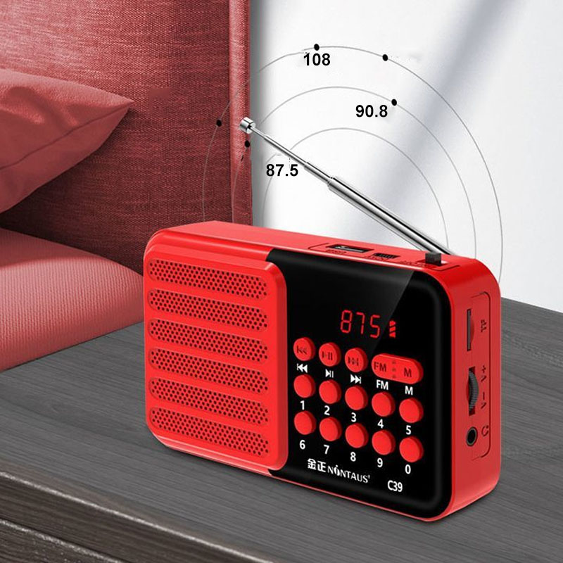 Mini FM Radio tragbare Radios Empfänger Bluetooth Stereo Lautsprecher MP3-Player mit Mikrofon/LCD-Display Unterstützung TF-Karte Kopfhörer spielen
