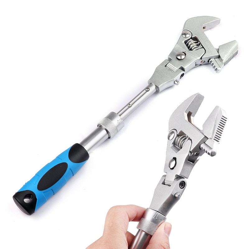 10 inch Ratchet Adjustable Wrench Torque Wrench Can Rotate and Fold 180 Degrees Fast Wrench Pipe Wrench Bathroom repair tools