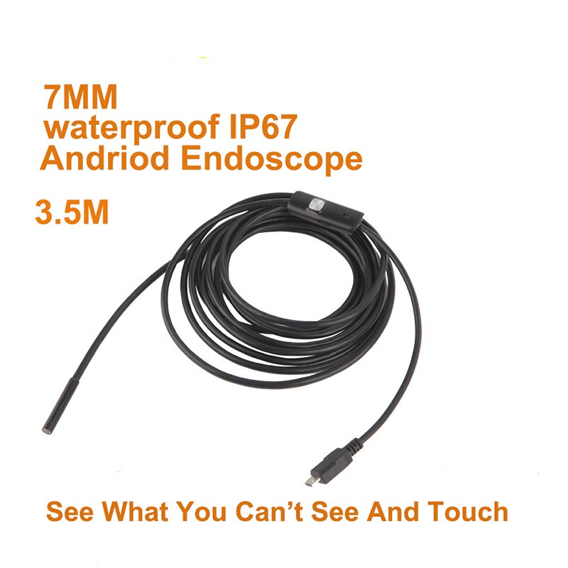 AN97 5,5mm 6 LED PC Android endoscopio 1 M/1,5 M/2 M/3,5 M/ 5 M USB boroscopio lente móvil para Android
