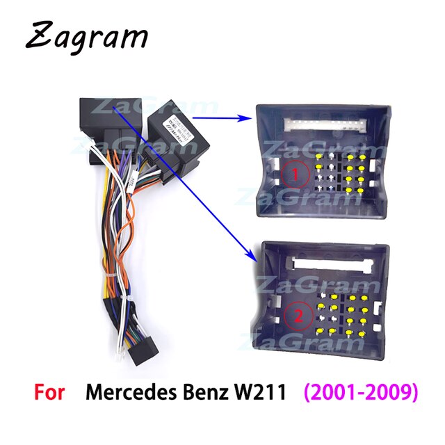 Cable de salpicadero para coche Mercedes Benz W211, 9 pulgadas, 2 Din, Panel, reproductor de Cd y Dvd, marco de Audio, Kit de montaje, 2001: cable A