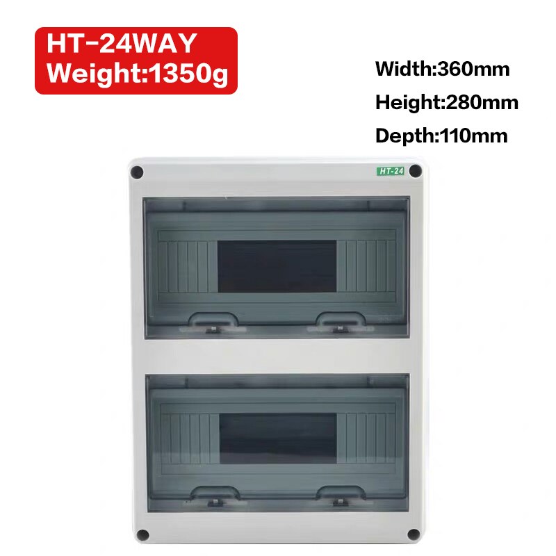 Ht Waterdichte Serie Huishoudelijke Verlichting Elektrische Verdeelkast Mcb Waterdichte Junction Draad Doos Abs 5/8/12/15/18/24 Manieren: HT24