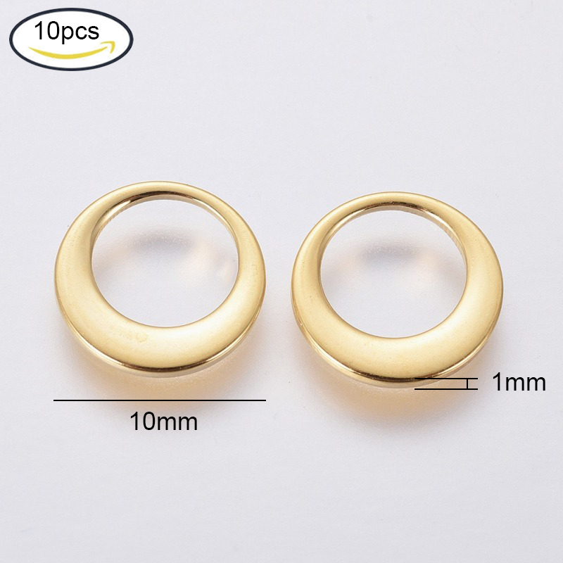 Abalorios de acero inoxidable 304 para fabricación de joyas, accesorio para hacer joyas DIY (mariposa, corazón, flor, llave, Luna, nota Musical, anillo, Estrella redonda plana), 5 ~ 20 piezas: style9
