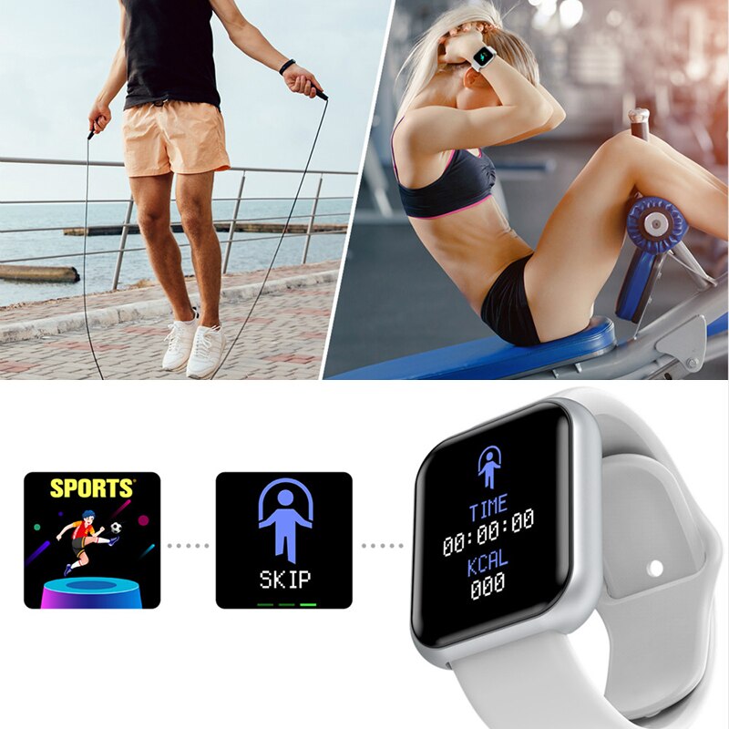 Smart Horloge Vrouwen Mannen D20 Smarthwatch Hartslag Gezondheid Monitoring Bloeddruk Sport Tracker Smart Polsband Bloed