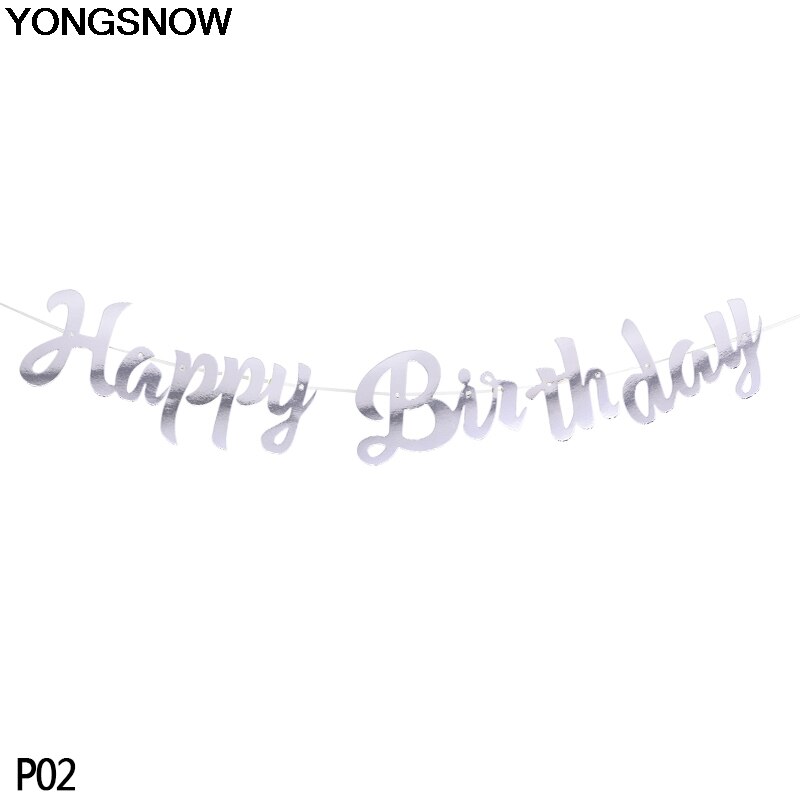 Goud Zilver Gelukkige Verjaardag Gewoon Getrouwd Happy Wedding Banner Garland Voor Wedding Party Verjaardag Opknoping Gors Decoratie Favor: silver happy birthda
