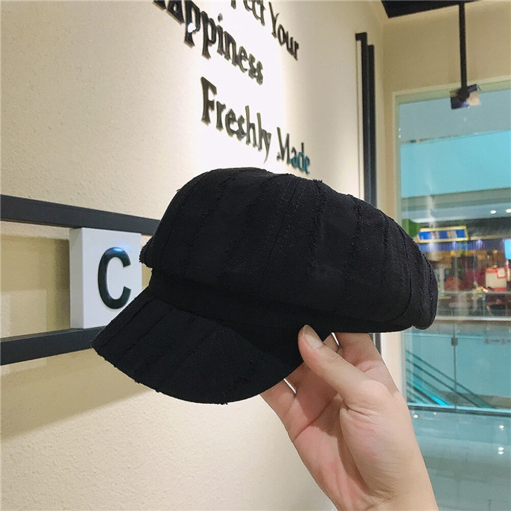 Japanse achthoekige hoed voor dames, lente- en herfstbaret voor dames, dunne zonnehoed voor dames