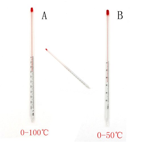 Glass Thermometer Home Brew Laboratory Red Water Filled Thermometer Chemistry Glassware 0-50/0-100 Celsius Degree