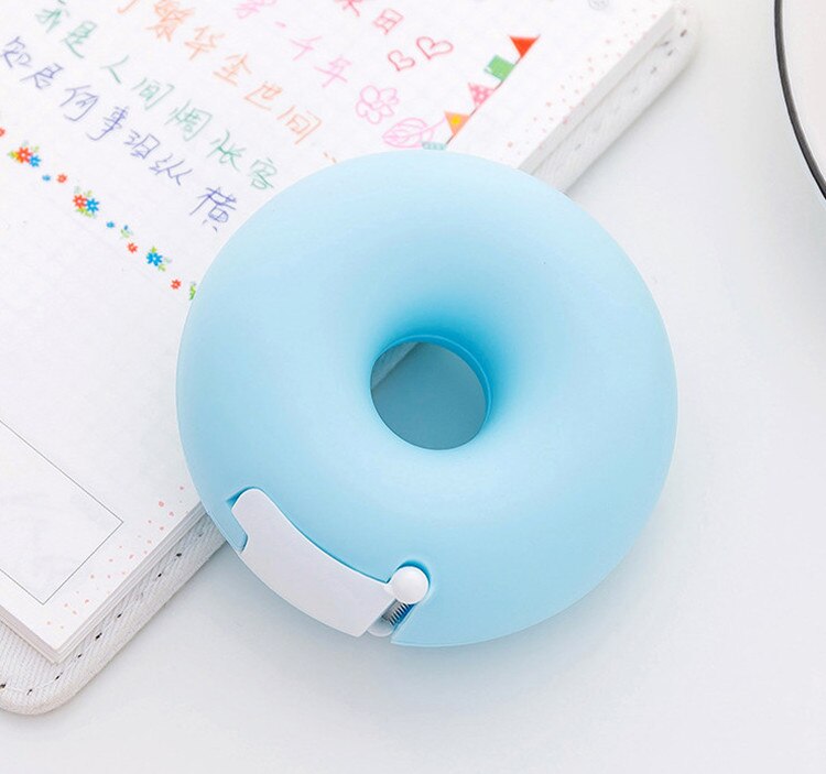 Stationery Cute handwork tape Dispenser Candy Love Heart sweet Shape Tape cutter Invisible with a tape office School Supplies: Sweet ring Blue