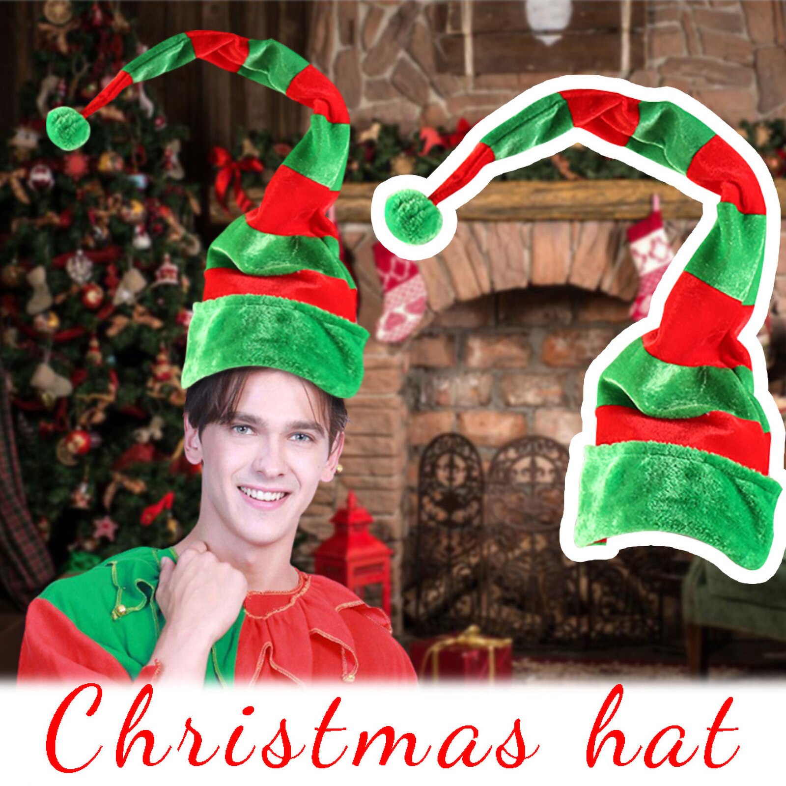 Christmas Elf Hat Children's Adult Hat Spring Elves Cap Funny Party Costume Party Year Decorations Santa Claus #YJ