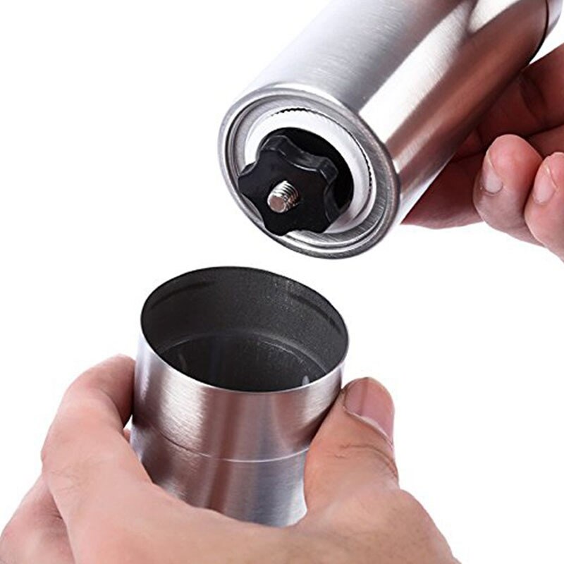 Manual Ceramic Coffee Grinder Stainless Steel Adjustable Coffee Bean Mill with Rubber Loop Ring Easy Clean Kitchen Tools