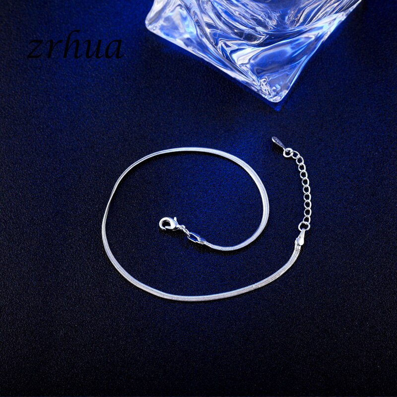 ZRHUA Foot Anklet 925 Sterling Ladies Silver Anklets Bracelet Chain For Women Love Snake Chain Foot Jewelry