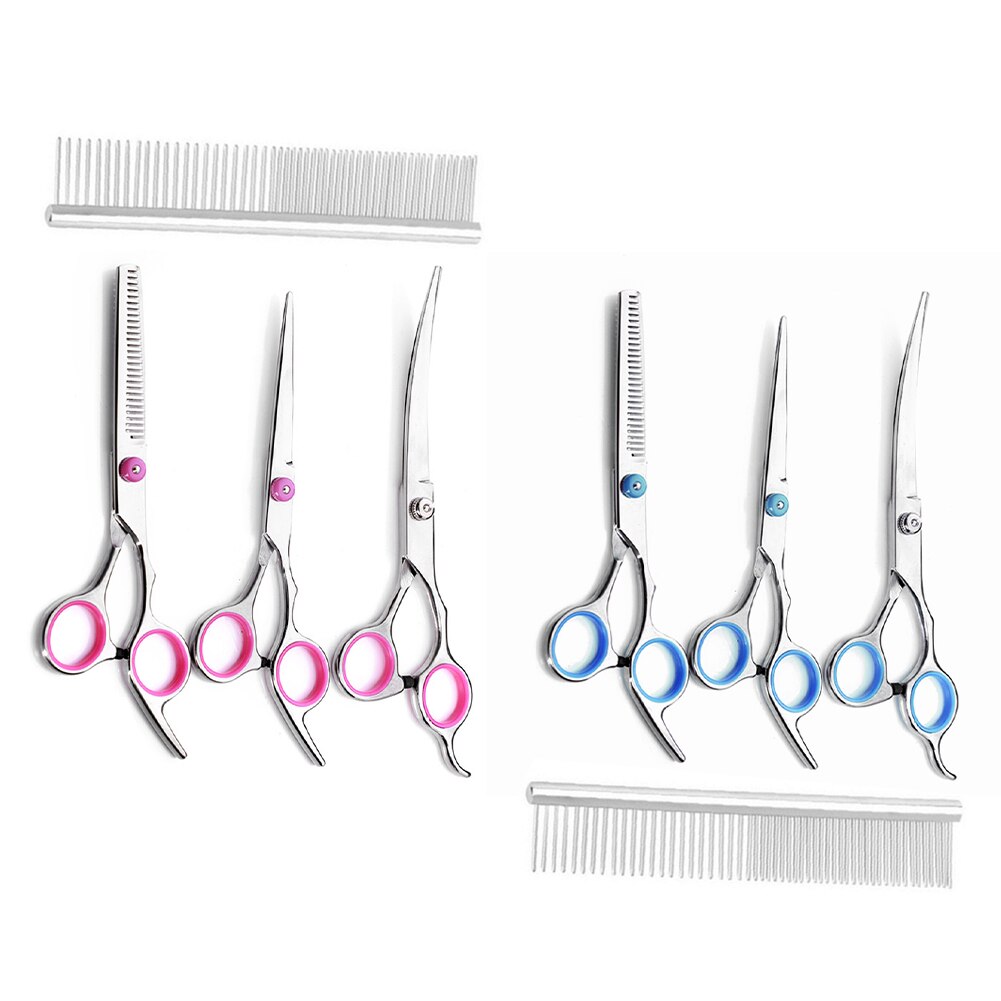 Pet Grooming Scissors Dog Cat Curved Thinning Shear Hair Cutting