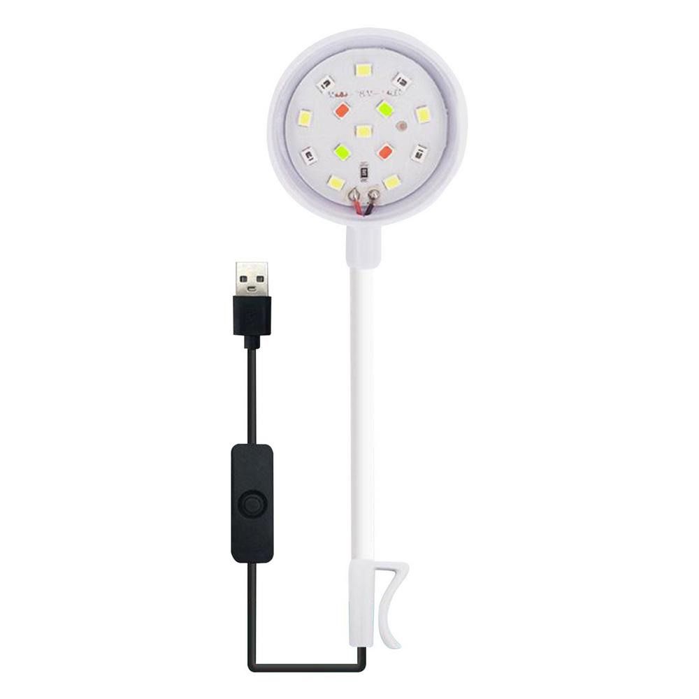 LED-aquariumlamp USB-stekker met clip Aquariumplantenlicht Energiebesparende gekleurde lichten Aquariumlamp Schildpadtank: WIT