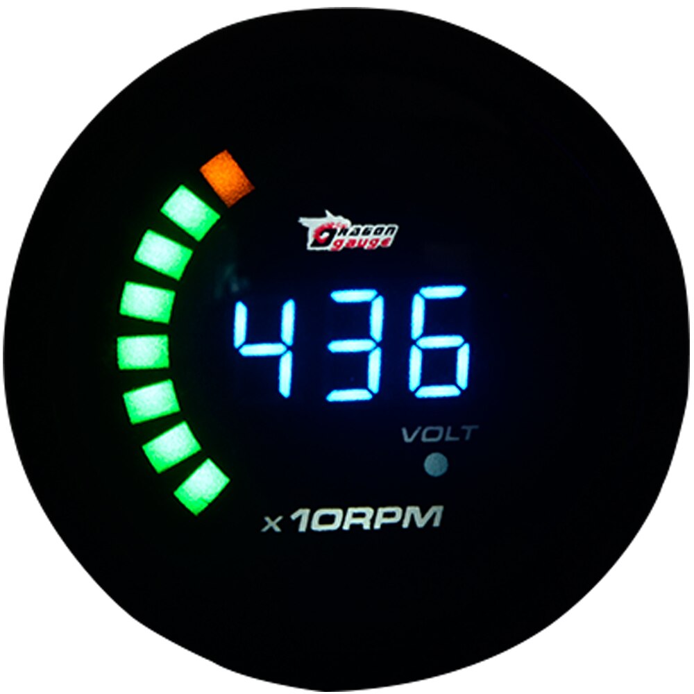 DRAGON GAUGE 2" 52mm Boost/Water Temp/Oil Temp/Oil Pressure/Tachometer/Volt/Air Fuel Ratio/EGT/Vacuum Gauge Meter Digital: Tachometer