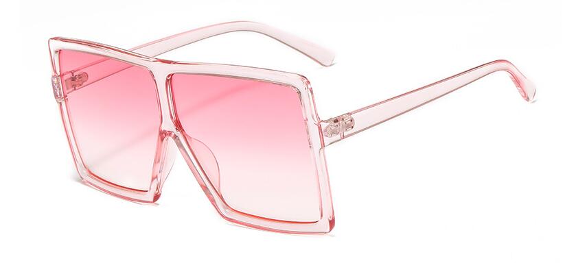 heißer Große Flache oben Platz Sonnenbrille Damen Kunststoff Rahmen Blau Schattierungen Luxus Sonnenbrille Für Frauen Männer Getönt objektiv: Rosa Rosa
