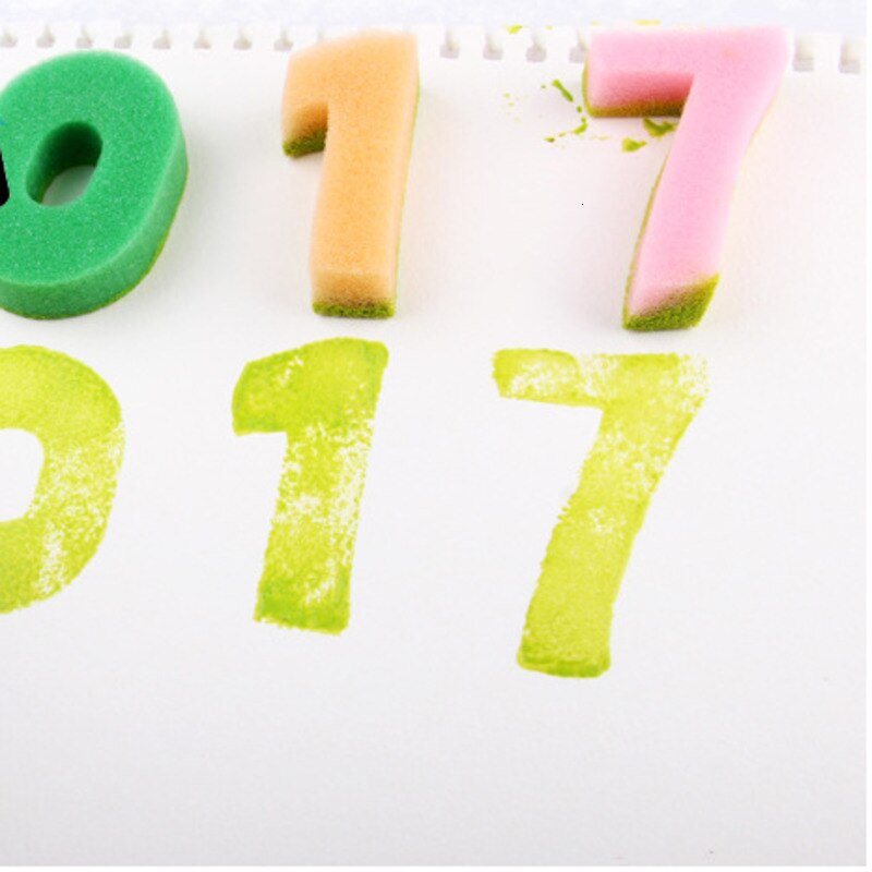 10 stk nummer graffiti fingermaling gjør-det-selv låve tegneleker baby morsomme flerfarge stempler årgang håndverk leketøy blekkblokk scrapbooking