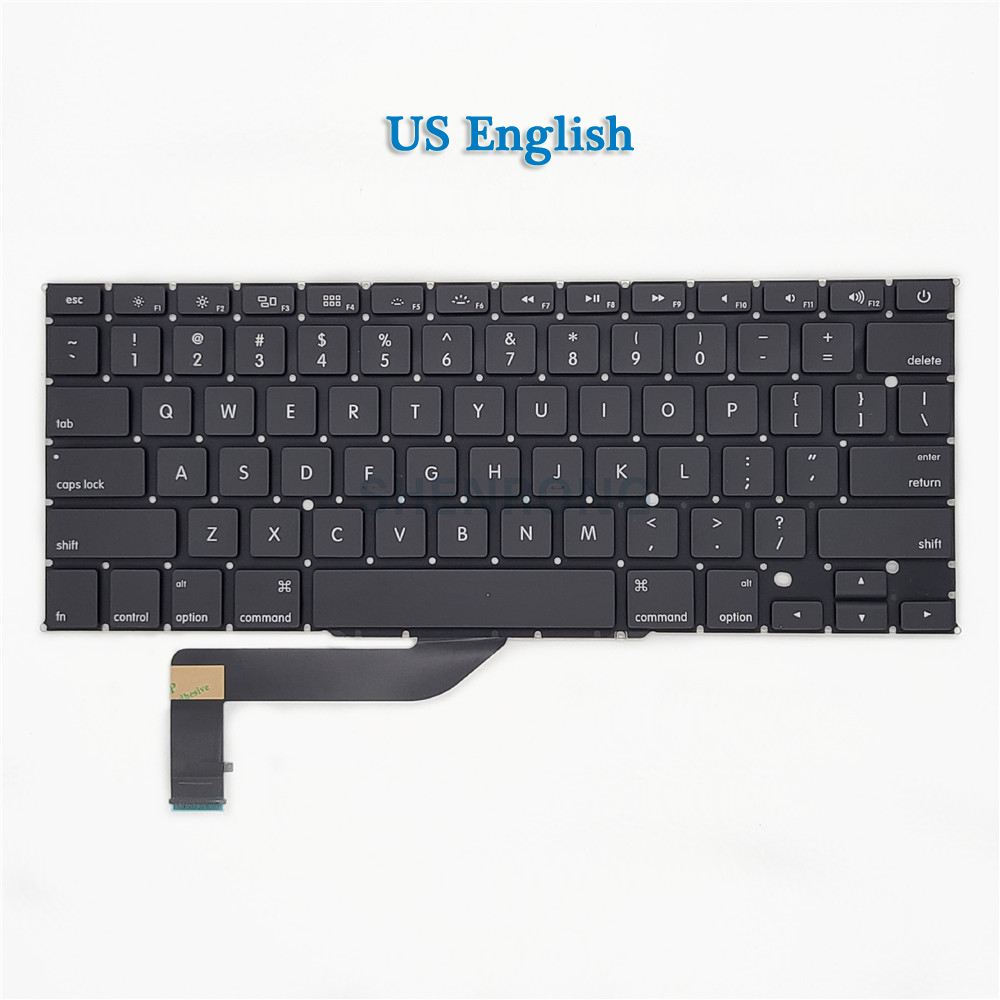 A1398 toetsenbord voor Macbook Pro Retina 15.4 inch laptop MC975 MC976 ME664 ME665 ME293 ME294 toetsenborden Gloednieuwe