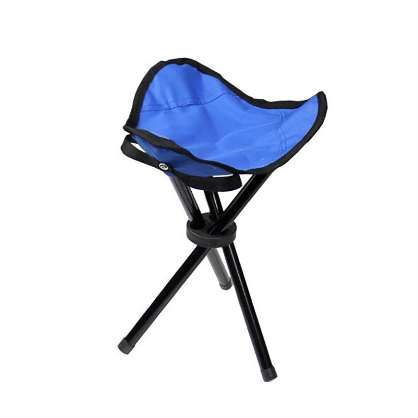 Bærbar foldbar camping skammel trekantet kompakt letvægts udendørs stol tungt til camping vandreture, bærende 100kg: Blå