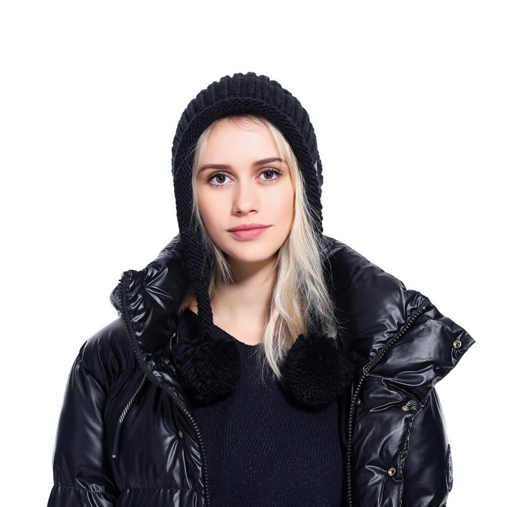 Kobieta zgodna z Bluetooth czapka bezprzewodowa muzyczna czapka ciepła miękka zimowa czapka z daszkiem na zewnątrz dziergana czapka z wbudowanymi słuchawki bezprzewodowe